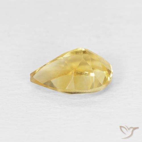 Citrine Doré naturelle En forme de poire, 0.66 ct, VVS