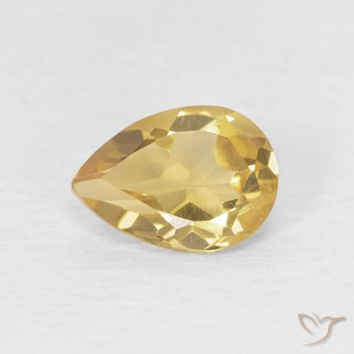 Citrine Orange Doré naturelle En forme de poire, 0.67 ct, VVS