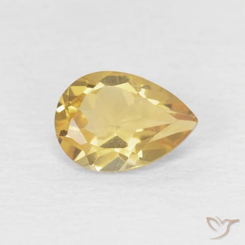 Citrine Orange Doré naturelle En forme de poire, 0.67 ct, VVS
