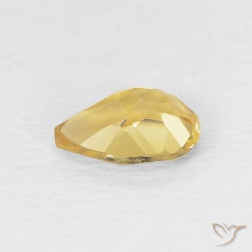 Citrine Orange Doré naturelle En forme de poire, 0.67 ct, VVS