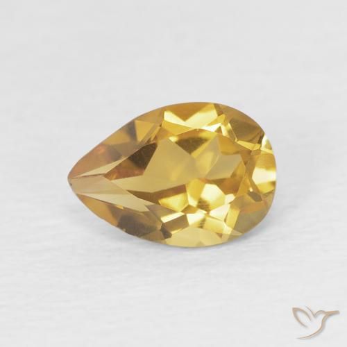 Citrine Or naturelle En forme de poire, 0.66 ct, VVS