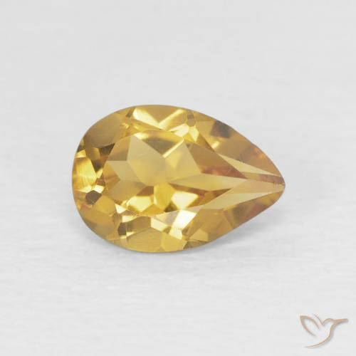 Citrine Or naturelle En forme de poire, 0.66 ct, VVS