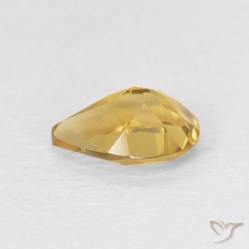 Citrine Or naturelle En forme de poire, 0.66 ct, VVS