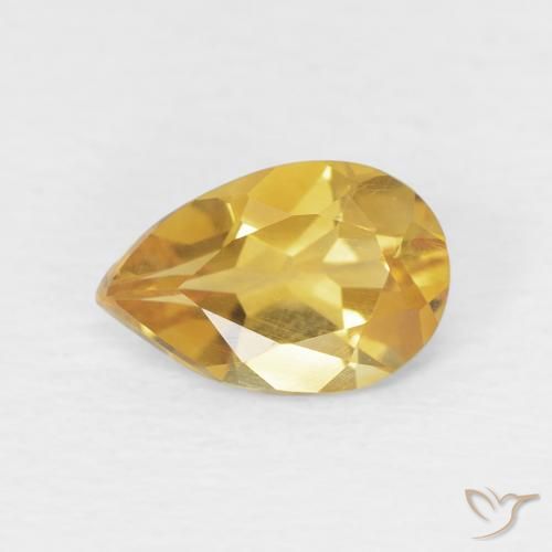 Citrine Doré léger naturelle En forme de poire, 0.68 ct, VVS