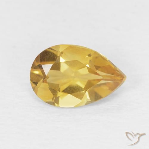 Citrine Doré léger naturelle En forme de poire, 0.68 ct, VVS
