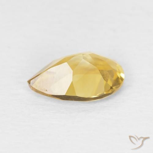 Citrine Doré léger naturelle En forme de poire, 0.68 ct, VVS