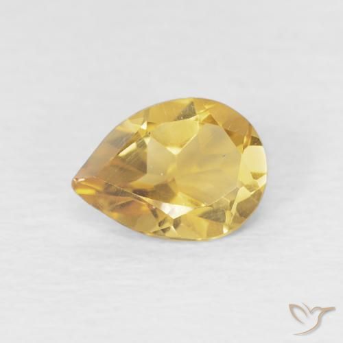 Citrine Doré léger naturelle En forme de poire, 0.56 ct, VVS-VS