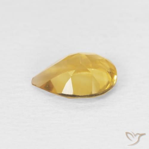 Citrine Doré léger naturelle En forme de poire, 0.56 ct, VVS-VS
