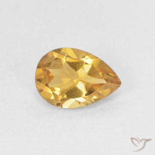Citrine Doré naturelle En forme de poire, 0.66 ct, VVS