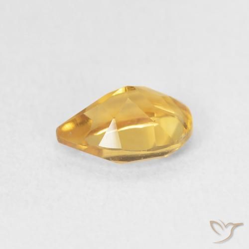 Citrine Doré naturelle En forme de poire, 0.66 ct, VVS
