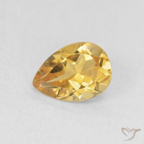 Citrine Doré naturelle En forme de poire, 0.73 ct, VVS-VS