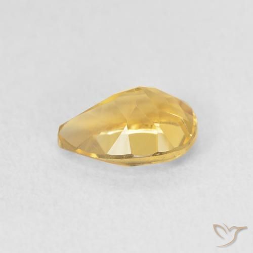 Citrine Doré naturelle En forme de poire, 0.73 ct, VVS-VS