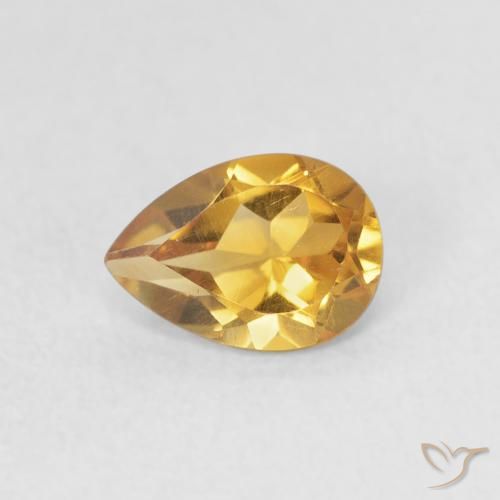 Citrine Doré naturelle En forme de poire, 0.64 ct, VVS