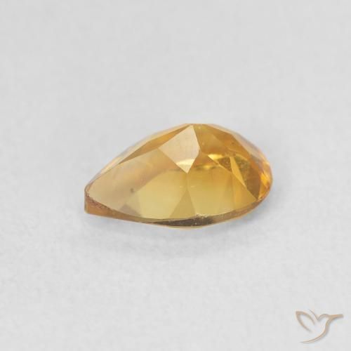 Citrine Doré naturelle En forme de poire, 0.64 ct, VVS