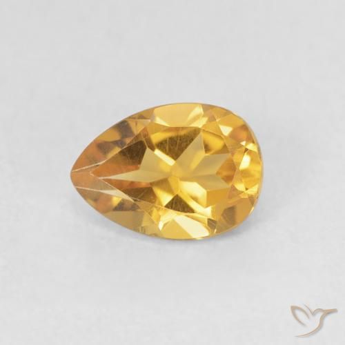 0.70ct Naturel Medium Light-Golden Citrine, En forme de poire, VVS