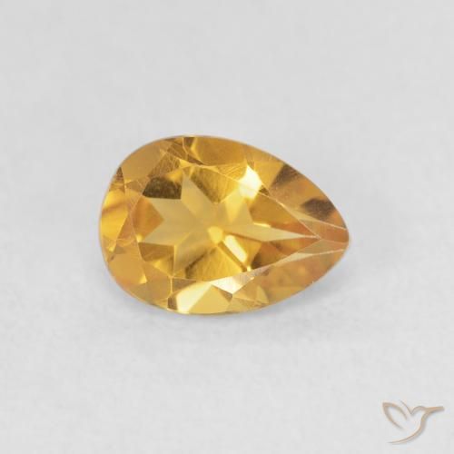 Citrine Medium Light-Golden naturelle En forme de poire, 0.70 ct, VVS