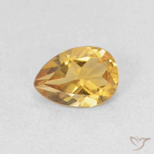 0.67ct Naturel Doré profond Citrine, En forme de poire, VVS