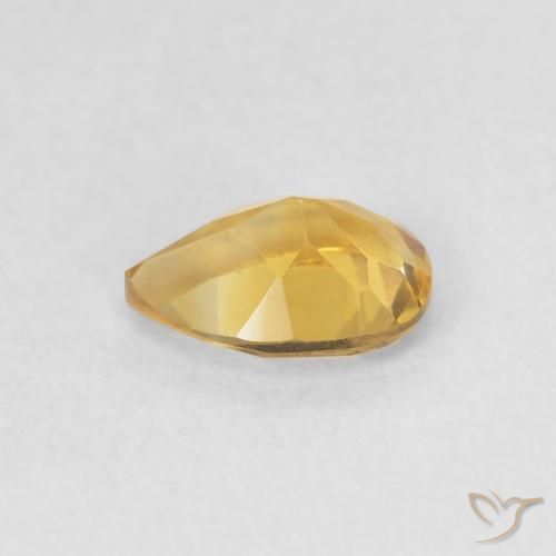 Citrine Doré profond naturelle En forme de poire, 0.67 ct, VVS