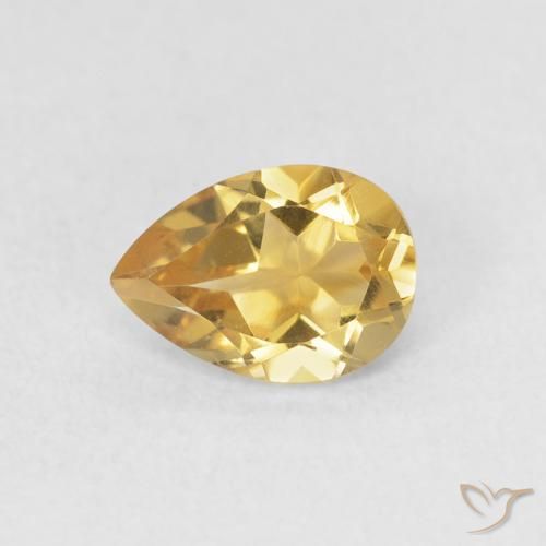 Citrine Doré naturelle En forme de poire, 0.67 ct, VVS