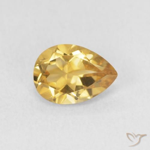 Citrine Doré naturelle En forme de poire, 0.67 ct, VVS