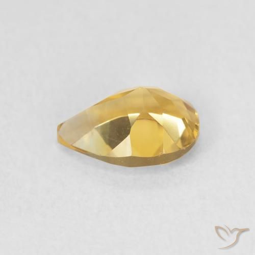 Citrine Doré naturelle En forme de poire, 0.67 ct, VVS