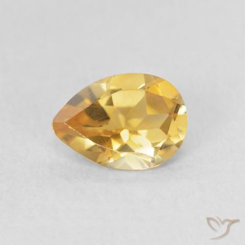 Citrine Doré naturelle En forme de poire, 0.63 ct, VVS