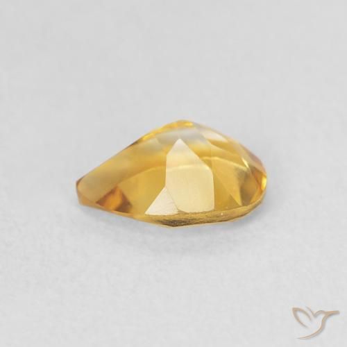 Citrine Doré naturelle En forme de poire, 0.63 ct, VVS