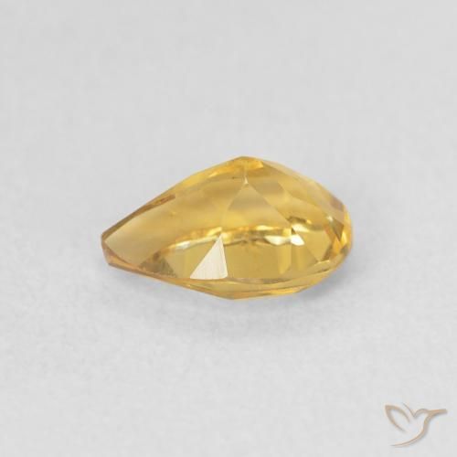 Citrine Doré naturelle En forme de poire, 0.72 ct, VVS