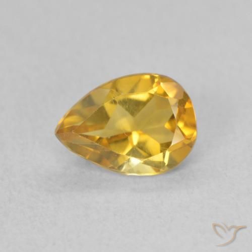 Citrine Doré naturelle En forme de poire, 0.64 ct, VVS-VS