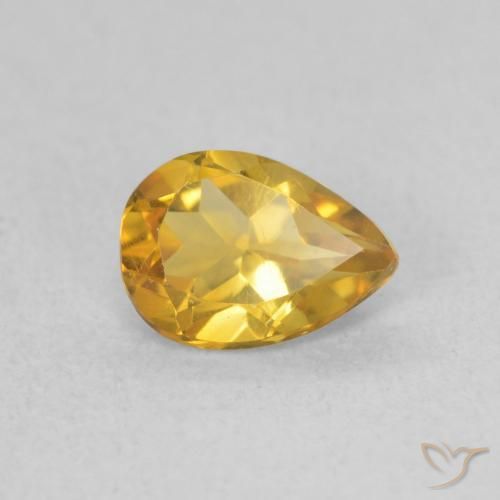 Citrine Doré naturelle En forme de poire, 0.64 ct, VVS-VS