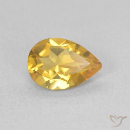 Citrine Doré naturelle En forme de poire, 0.60 ct, VVS