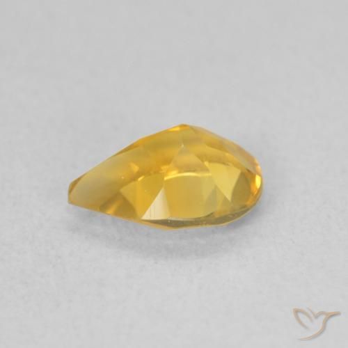 Citrine Doré naturelle En forme de poire, 0.60 ct, VVS