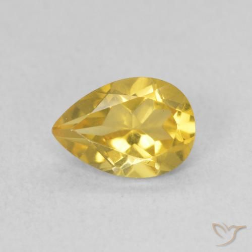 0.62ct Naturel Doré moyen Citrine, En forme de poire, VVS