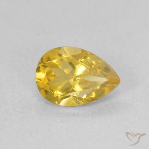 Citrine Doré moyen naturelle En forme de poire, 0.62 ct, VVS