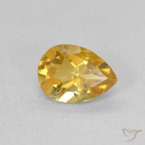 Citrine Doré naturelle En forme de poire, 0.62 ct, VVS