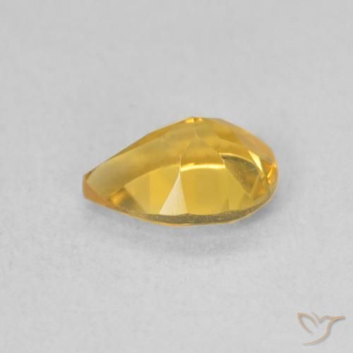 Citrine Doré naturelle En forme de poire, 0.62 ct, VVS