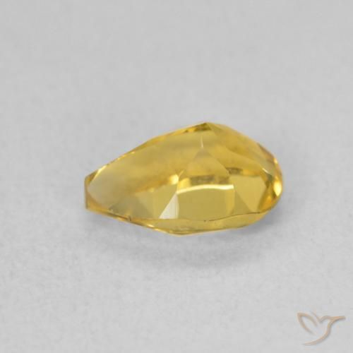 Citrine Orange Doré naturelle En forme de poire, 0.71 ct, VVS