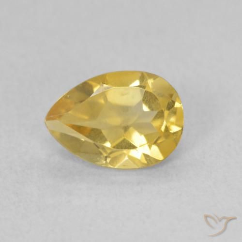 0.63ct Naturel Doré moyen Citrine, En forme de poire, VVS-VS