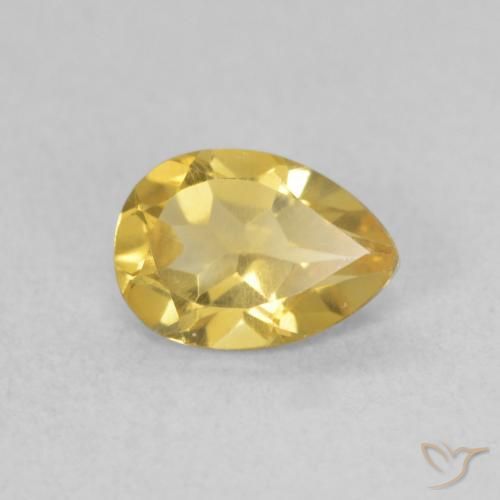 Citrine Doré moyen naturelle En forme de poire, 0.63 ct, VVS-VS