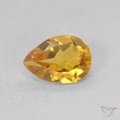 Citrine Orange-or naturelle En forme de poire, 0.59 ct, VVS-VS