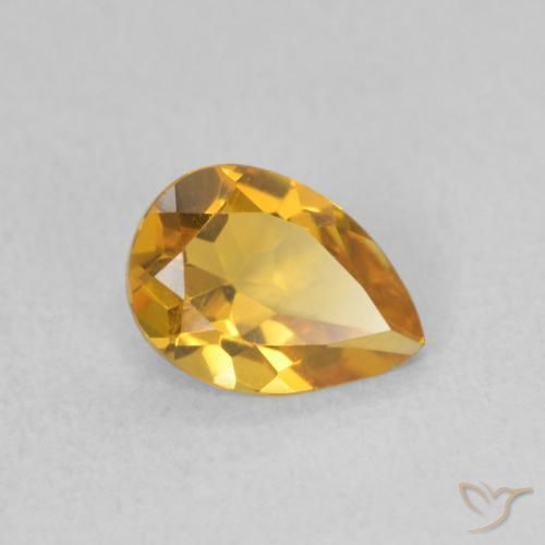 Citrine Orange-or naturelle En forme de poire, 0.59 ct, VVS-VS