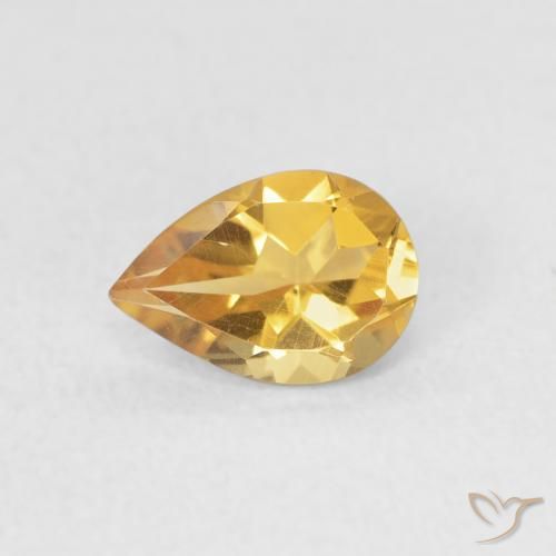 0.58ct Naturel Doré Citrine, En forme de poire, VVS