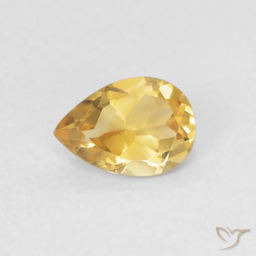 Citrine Or moyen naturelle En forme de poire, 0.64 ct, VVS