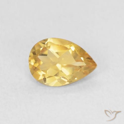 Citrine Or moyen naturelle En forme de poire, 0.64 ct, VVS