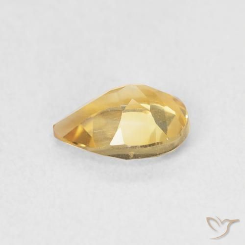 Citrine Or moyen naturelle En forme de poire, 0.68 ct, VVS