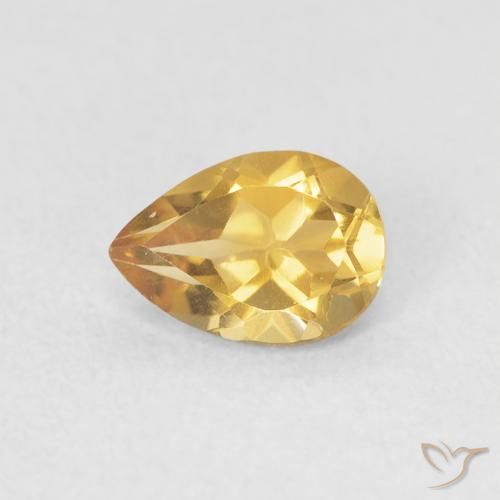 Citrine Or moyen naturelle En forme de poire, 0.65 ct, VVS