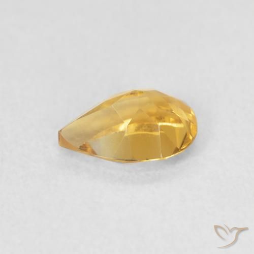Citrine Or moyen naturelle En forme de poire, 0.65 ct, VVS