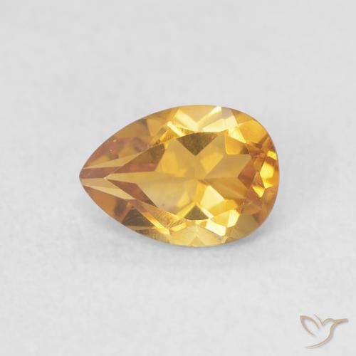 0.71ct Naturel Orange Doré Citrine, En forme de poire, VVS