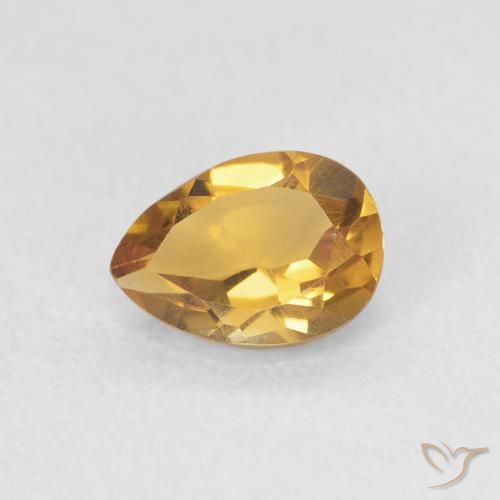 Citrine Medium Light-Golden naturelle En forme de poire, 0.72 ct, VVS