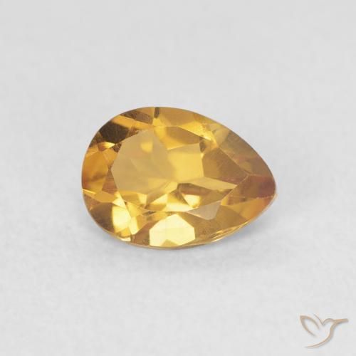 Citrine Medium Light-Golden naturelle En forme de poire, 0.72 ct, VVS